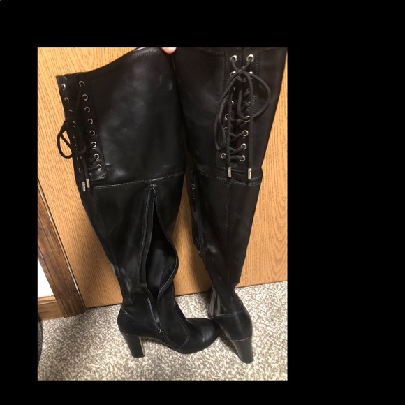 Sexy Black Over the Knee Boots - Picture 4 of 7